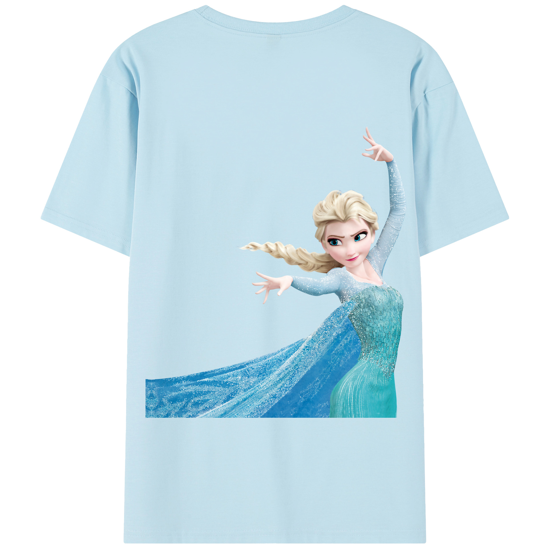 （画像用） アナと雪の女王 アンナ エルサ Frozen Anna Elsa 綿100％半袖Tシャツ（背面プリント）